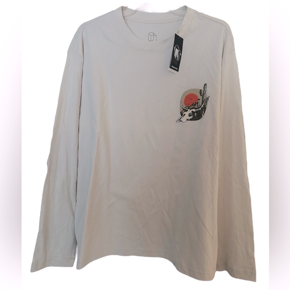 Original Use Men’s Cotton Graphic Long Sleeve Shirt- Large
